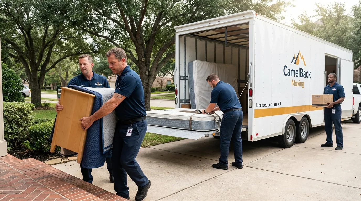 Crew loading residential truck for cross-state move from Wendell, MA